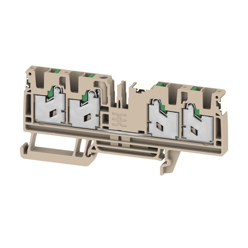 WEIDMULLER - Morsettiera passante, SNAP IN, Beige scuro, 4 mm², 32 A, 1000 V, Numero di collegamenti: 4
