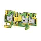 WEIDMULLER - Morsetto PE, SNAP IN, Verde/giallo, 4 mm², 1000 V, Numero di collegamenti: 3, Numero di piani: 1, TS 35, V-0, Wemid