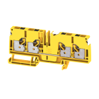 WEIDMULLER - Morsettiera passante, PUSH IN, nero/giallo, 6 mm², 41 A, 800 V, Numero di collegamenti: 4