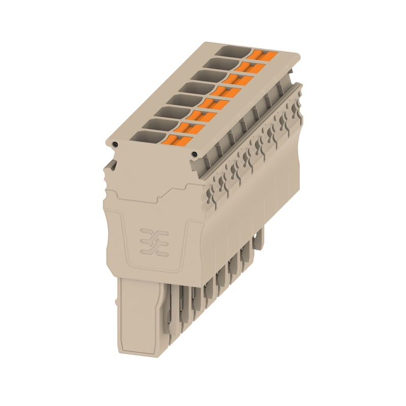 WEIDMULLER - Connettore (Morsetto), PUSH IN, 6 mm², 41 A, 800 V, Numero di collegamenti: 8, Numero di poli: 8, Larghezza: 64.8 mm