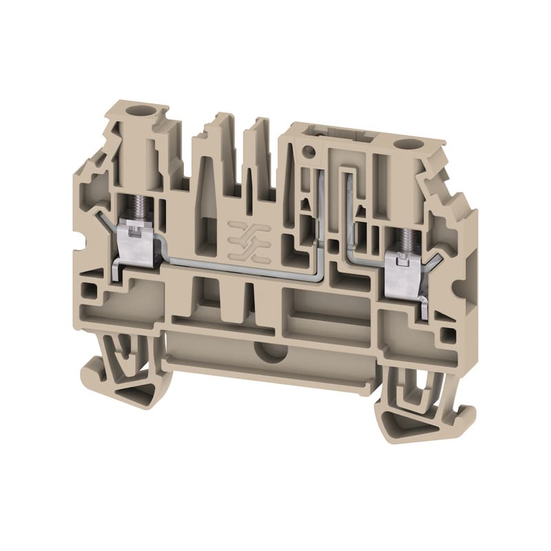 WEIDMULLER - Morsetto sezionatore di prova, Collegamento a vite, Beige scuro, 4 mm², 28 A, 500 V, Numero di collegamenti: 2, Numero di piani: 1