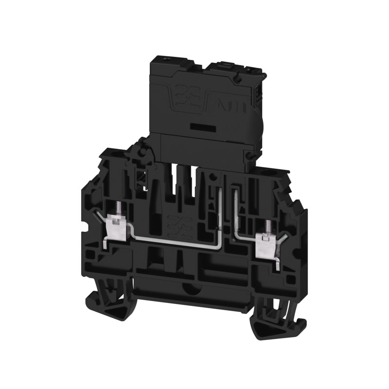 WEIDMULLER - Morsetto componibile portafusibile, Collegamento a vite, nero, 4 mm², 6.3 A, 36 V, Numero di collegamenti: 2, Numero di piani: 1, TS 35