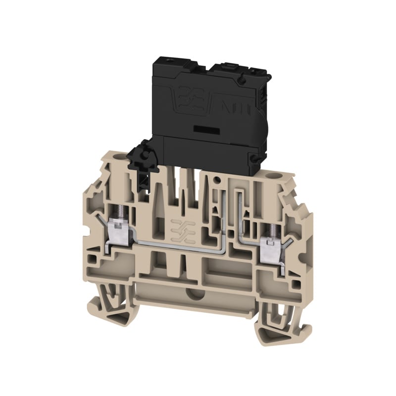 WEIDMULLER - Morsetto componibile portafusibile, Collegamento a vite, Beige scuro, 4 mm², 6.3 A, 150 V, Numero di collegamenti: 2, Numero di piani: 1, TS 35