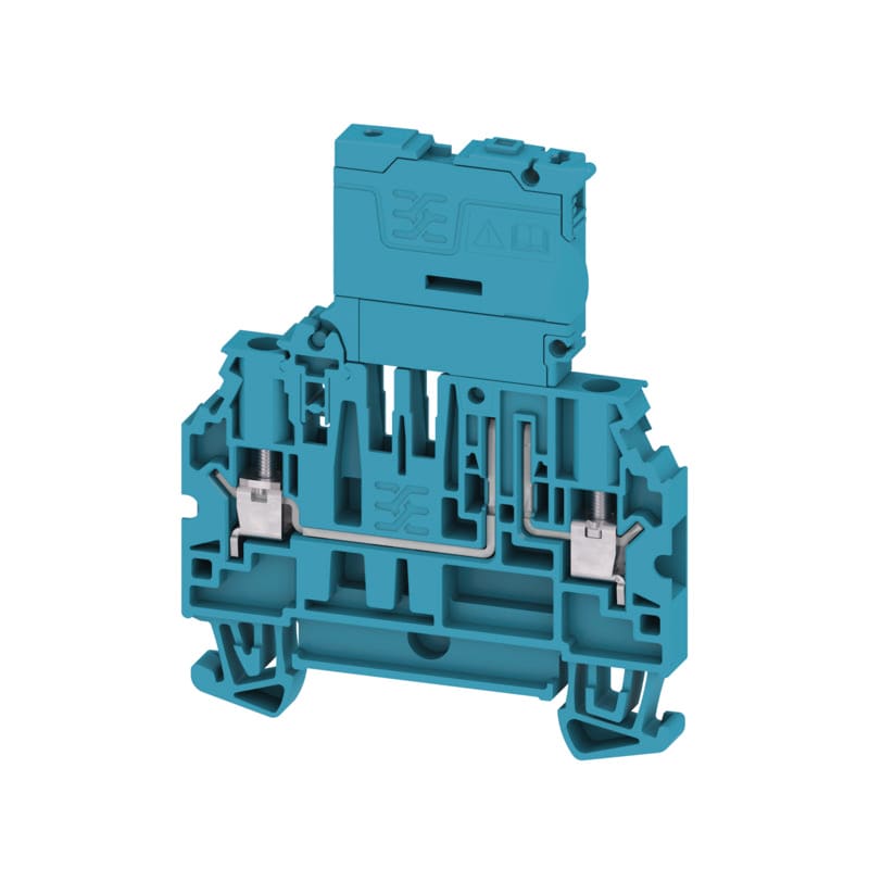 WEIDMULLER - Morsetto componibile portafusibile, Collegamento a vite, blu, 4 mm², 6.3 A, 150 V, Numero di collegamenti: 2, Numero di piani: 1, TS 35
