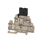 WEIDMULLER - Morsetto componibile portafusibile, Collegamento a vite, Beige scuro, 4 mm², 6.3 A, 500 V, Numero di collegamenti: 4, Numero di piani: 2, TS 35