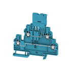 WEIDMULLER - Morsetto componibile portafusibile, Collegamento a vite, blu, 4 mm², 6.3 A, 150 V, Numero di collegamenti: 4, Numero di piani: 2, TS 35