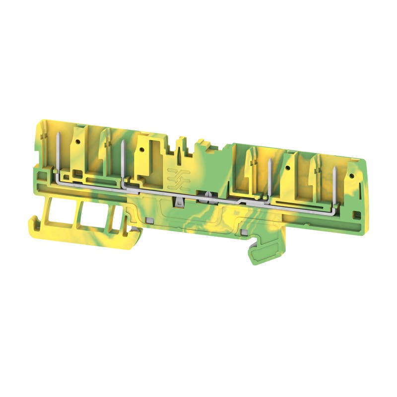 WEIDMULLER - Morsetto innestabile, PUSH IN, Verde/giallo, 1.5 mm², 500 V, Numero di collegamenti: 4, Numero di piani: 1, TS 35