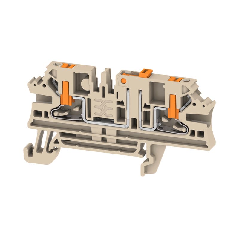WEIDMULLER - Morsetto sezionatore di prova, PUSH IN, Beige scuro, 2.5 mm², 20 A, 500 V, Numero di collegamenti: 2, Numero di piani: 1