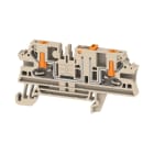 WEIDMULLER - Morsetto sezionatore di prova, PUSH IN, Beige scuro, 2.5 mm², 20 A, 500 V, Numero di collegamenti: 2, Numero di piani: 1