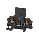 WEIDMULLER - Morsetto componibile portafusibile, PUSH IN, nero, 4 mm², 6.3 A, 500 V, Numero di collegamenti: 2, Numero di piani: 1, TS 35