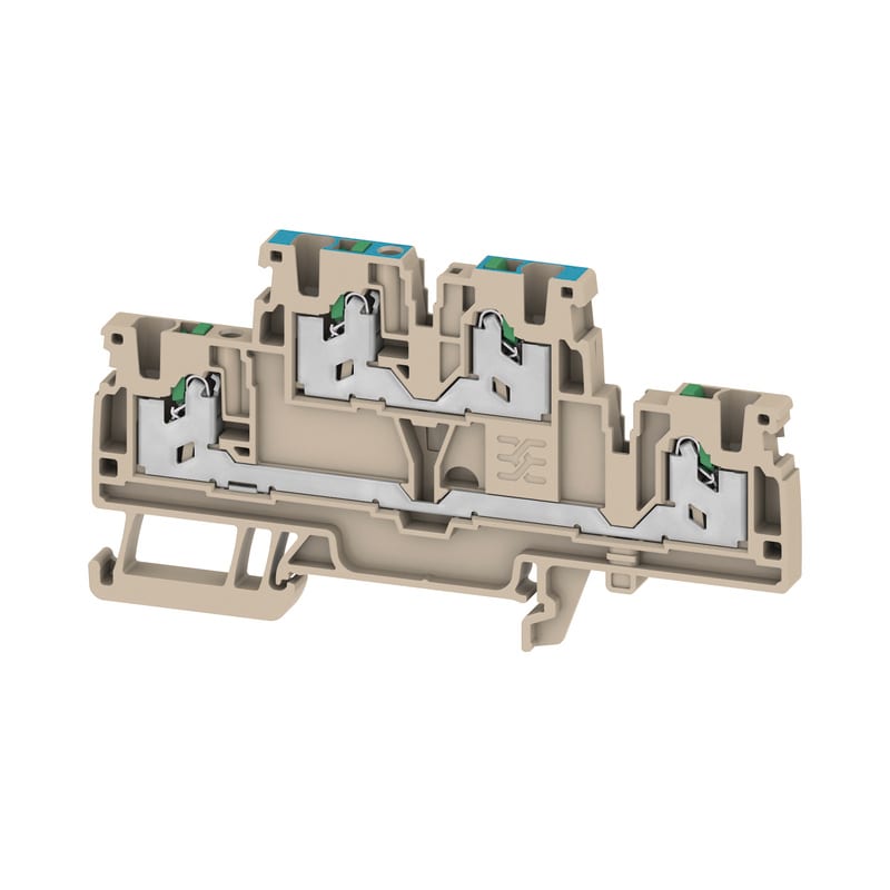 WEIDMULLER - Morsetto componibile a più piani, SNAP IN, Beige scuro, 2.5 mm², 800 V, Numero di collegamenti: 4, Numero di piani: 2, TS 35, V-0