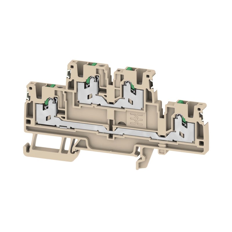 WEIDMULLER - Morsetto componibile a più piani, SNAP IN, Beige scuro, 2.5 mm², 800 V, Numero di collegamenti: 4, Numero di piani: 2, TS 35, V-0