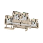 WEIDMULLER - Morsetto componibile a più piani, SNAP IN, Beige scuro, 2.5 mm², 800 V, Numero di collegamenti: 4, Numero di piani: 2, TS 35, V-0
