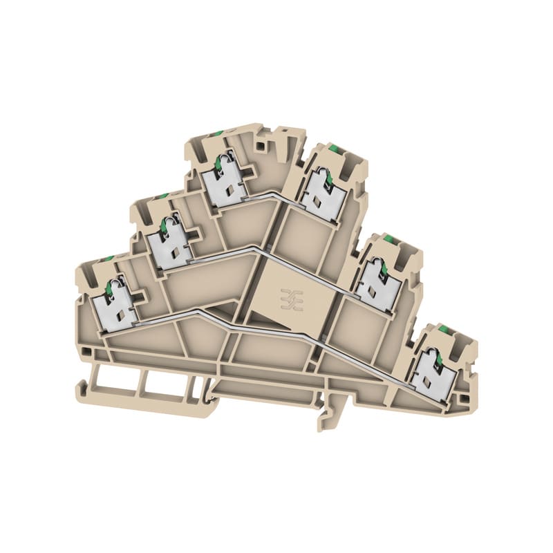 WEIDMULLER - Morsetto componibile a più piani, SNAP IN, Beige scuro, 2.5 mm², 800 V, Numero di collegamenti: 6, Numero di piani: 3, TS 35, V-0