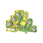 WEIDMULLER - Morsetto PE multistrato, SNAP IN, Verde/giallo, 2.5 mm², 800 V, Numero di collegamenti: 6, Numero di piani: 3, TS 35, V-0, Wemid