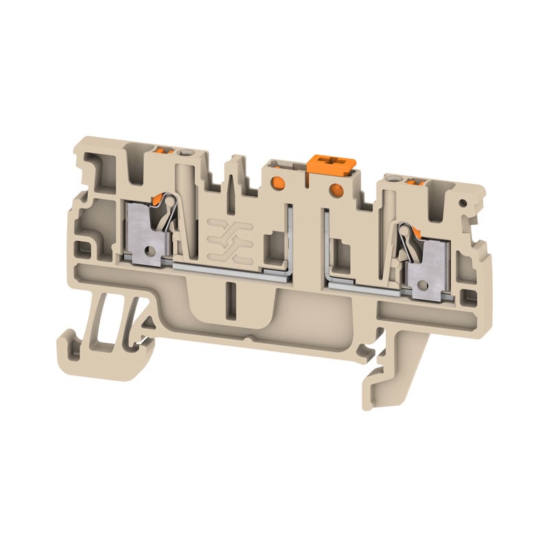 WEIDMULLER - Morsetto sezionatore di prova, PUSH IN, Beige scuro, 1.5 mm², 10 A, 400 V, Numero di collegamenti: 2, Numero di piani: 1