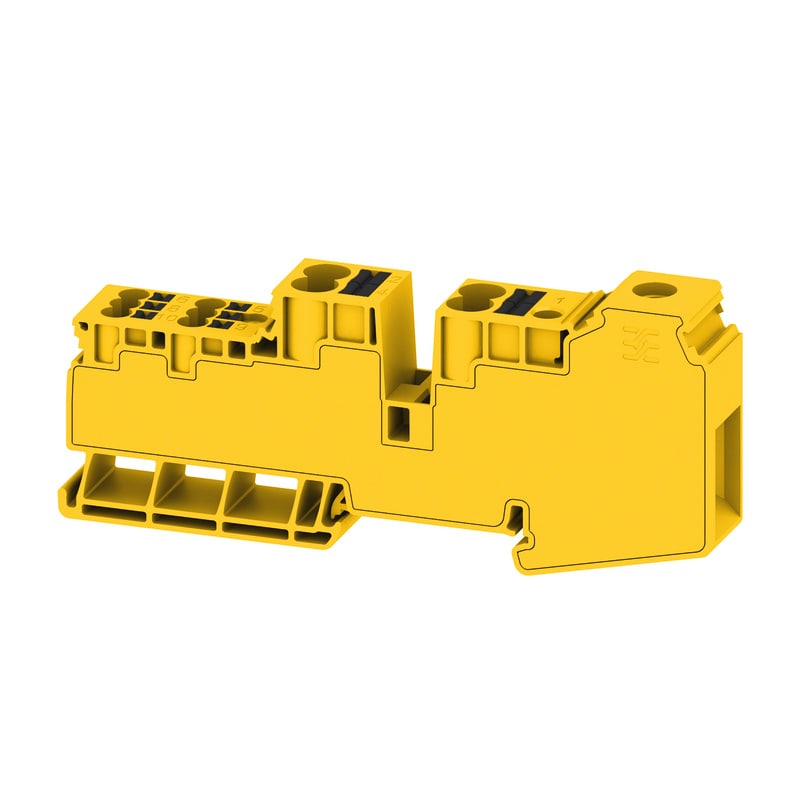 WEIDMULLER - Morsetto ripartitore di potenziale, Collegamento a vite, nero/giallo, 35 mm², 110 A, 1000 V, Numero di collegamenti: 11, Numero di piani: 1