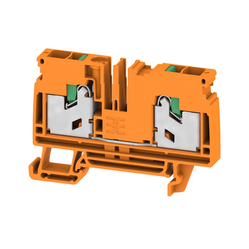 WEIDMULLER - Morsettiera passante, SNAP IN, arancione, 6 mm², 41 A, 1000 V, Numero di collegamenti: 2
