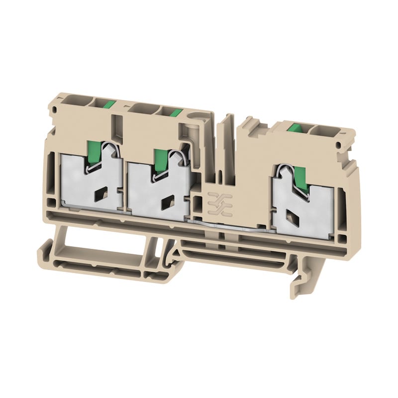 WEIDMULLER - Morsettiera passante, SNAP IN, beige, 6 mm², 41 A, 1000 V, Numero di collegamenti: 3
