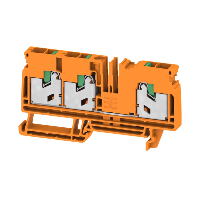 WEIDMULLER - Morsettiera passante, SNAP IN, arancione, 6 mm², 41 A, 1000 V, Numero di collegamenti: 3