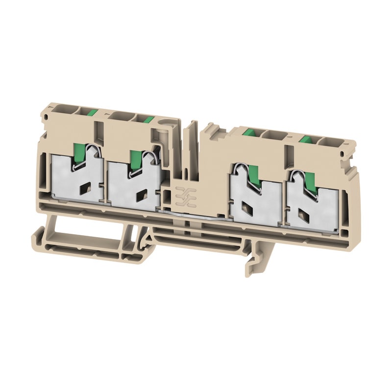 WEIDMULLER - Morsettiera passante, SNAP IN, beige, 6 mm², 41 A, 1000 V, Numero di collegamenti: 4