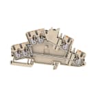 WEIDMULLER - Morsetto componibile a più piani, PUSH IN, Beige scuro, 2.5 mm², 800 V, Numero di collegamenti: 6, Numero di piani: 2, TS 35, V-0
