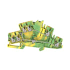 WEIDMULLER - Morsetto PE, PUSH IN, Beige scuro, 2.5 mm², 800 V, Numero di collegamenti: 6, Numero di piani: 2, TS 35, V-0, Wemid