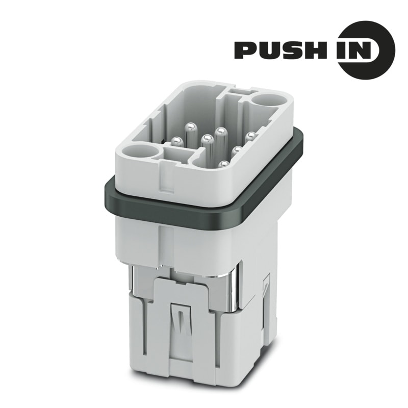 WEIDMULLER - Inserto di contatto (Connettori a innesto industriali), Maschio, 500 V, 16 A, Numero di poli: 8, PUSH IN con attuatore, Dimensioni di installazione: H