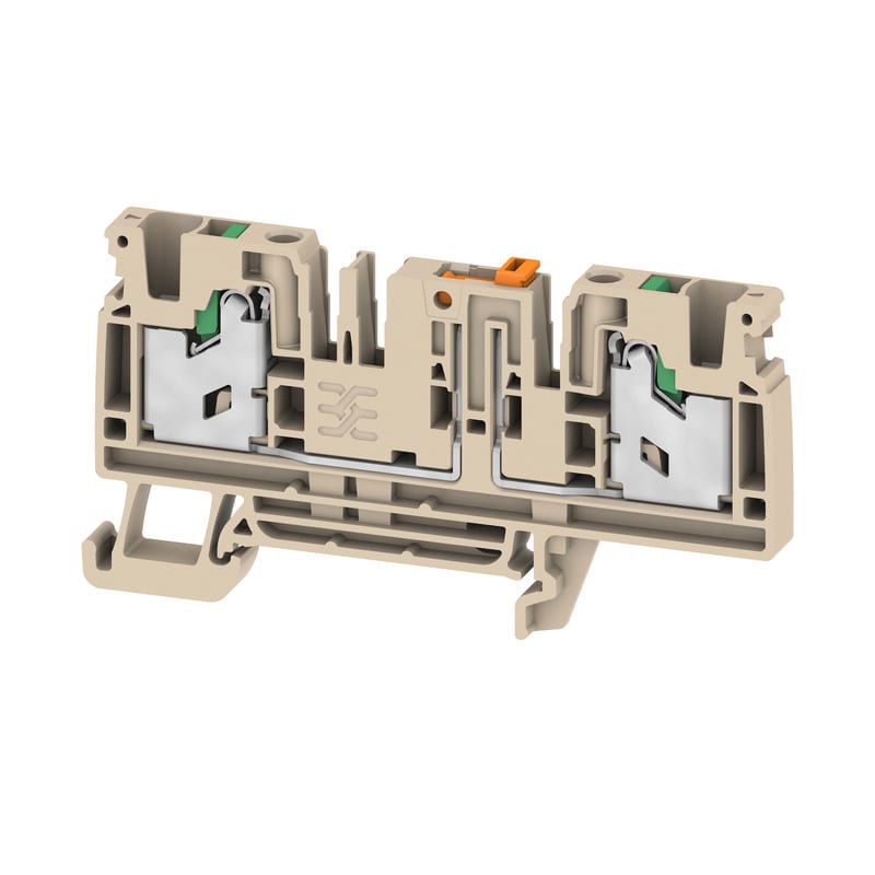 WEIDMULLER - Morsetto sezionatore di prova, SNAP IN, Beige scuro, 4 mm², 20 A, 500 V, Numero di collegamenti: 2, Numero di piani: 1