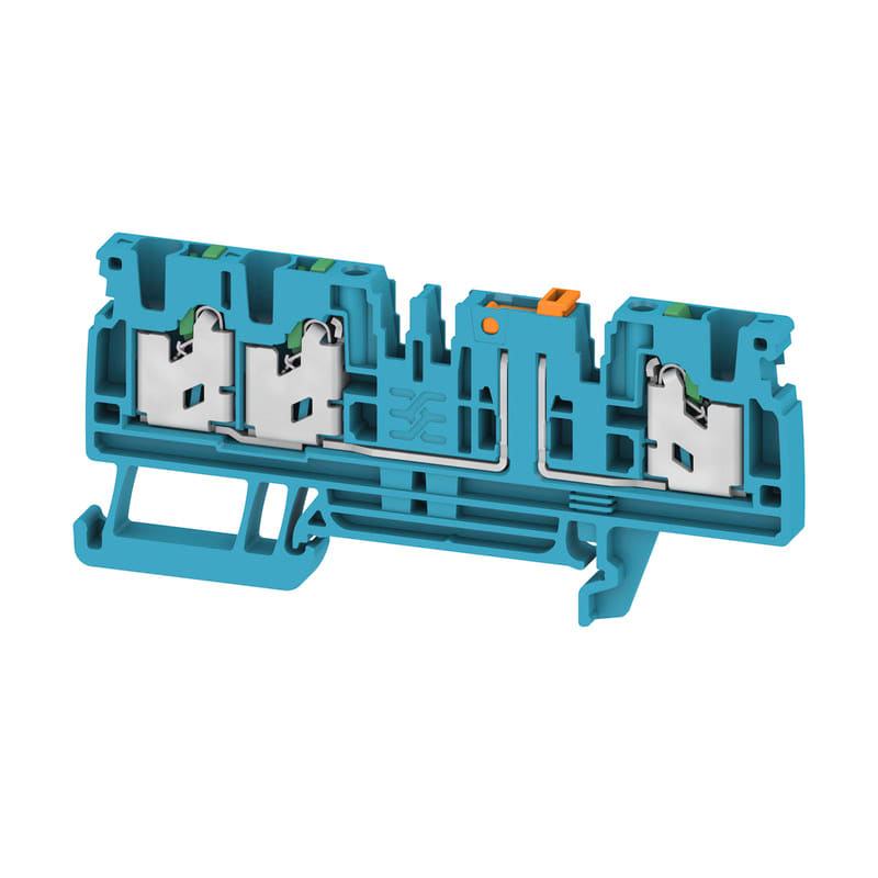 WEIDMULLER - Morsetto sezionatore di prova, SNAP IN, blu, 2.5 mm², 20 A, 500 V, Numero di collegamenti: 3, Numero di piani: 1