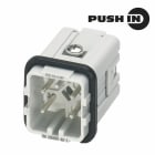WEIDMULLER - Inserto di contatto (Connettori a innesto industriali), Maschio, 400 V, 10 A, Numero di poli: 4, PUSH IN con attuatore, Dimensioni di installazione: 1