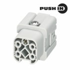 WEIDMULLER - Inserto di contatto (Connettori a innesto industriali), Femmina, 400 V, 10 A, Numero di poli: 4, PUSH IN con attuatore, Dimensioni di installazione: 1