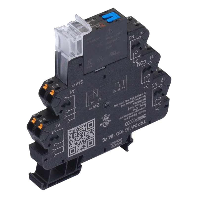 WEIDMULLER - Modulo a relè, 24 V UC ±10 %, LED verde, 1 Contatto di scambio (AgNi) , 250 V AC, 16 A, PUSH IN