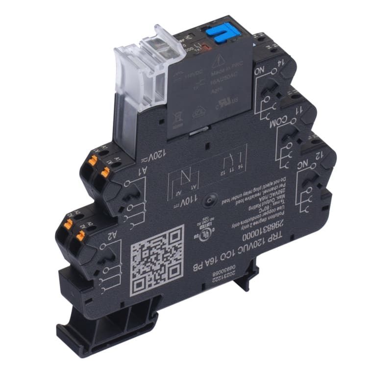 WEIDMULLER - Modulo a relè, 120 V UC ±10 %, LED verde, 1 Contatto di scambio (AgNi) , 250 V AC, 16 A, PUSH IN
