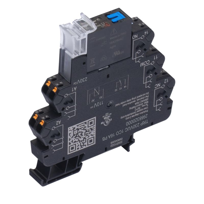 WEIDMULLER - Modulo a relè, 230 V UC ±5 %, LED verde, 1 Contatto di scambio (AgNi) , 250 V AC, 16 A, PUSH IN