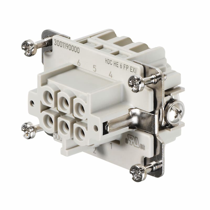 WEIDMULLER - Inserto di contatto (Connettori a innesto industriali), Femmina, 500 V, 5 A, Numero di poli: 6, PUSH IN, Dimensioni di installazione: 3