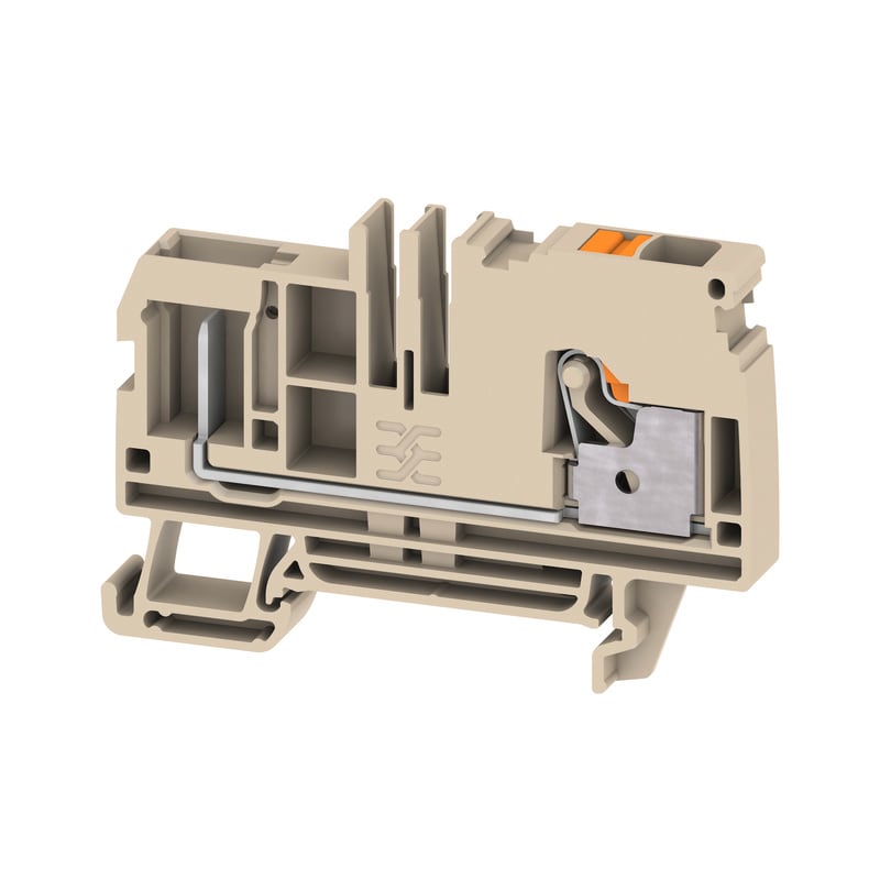 WEIDMULLER - Morsetto innestabile, PUSH IN, Beige scuro, 6 mm², 41 A, 800 V, Numero di collegamenti: 2, Numero di piani: 1
