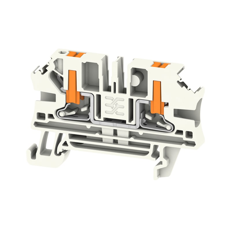 WEIDMULLER - Morsettiera passante, PUSH IN, Grigio chiaro, 4 mm², 32 A, 1000 V, Numero di collegamenti: 2