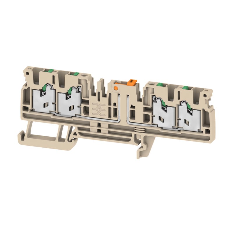 WEIDMULLER - Morsetto sezionatore di prova, SNAP IN, Beige scuro, 2.5 mm², 20 A, 500 V, Numero di collegamenti: 4, Numero di piani: 1