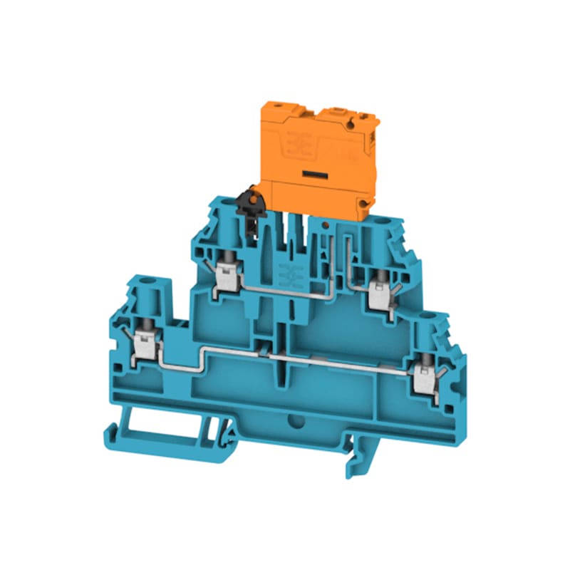 WEIDMULLER - Morsetto sezionatore di prova, Collegamento a vite, Blu scuro, 4 mm², 28 A, 500 V, Numero di collegamenti: 4, Numero di piani: 2