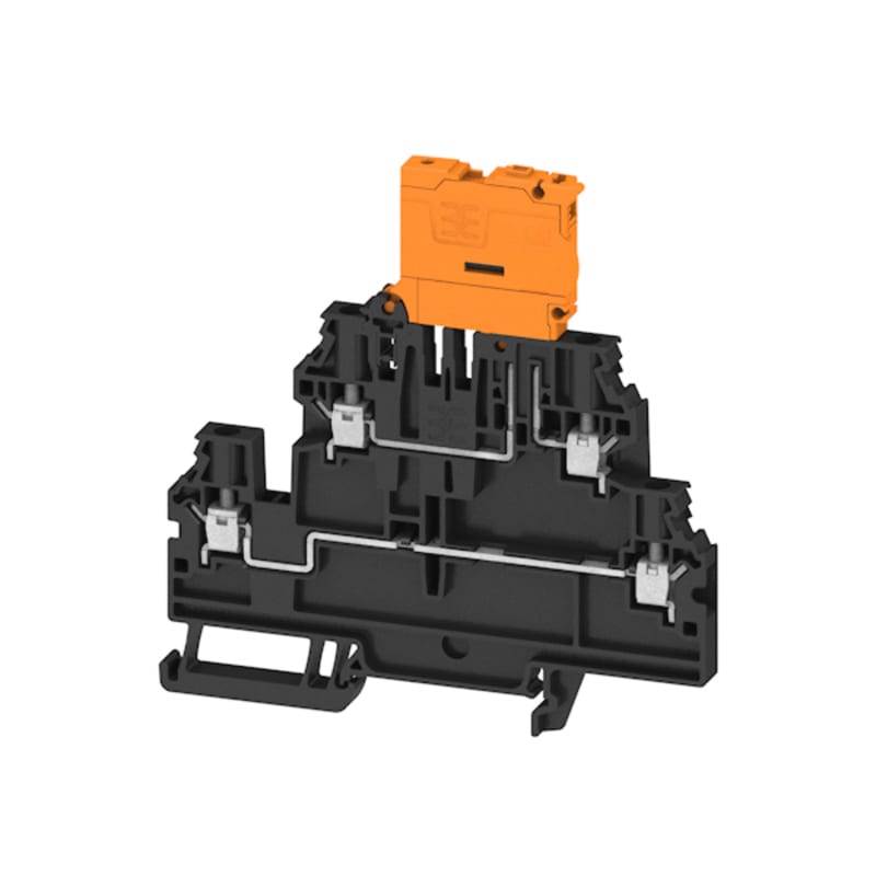 WEIDMULLER - Morsetto sezionatore di prova, Collegamento a vite, nero, 4 mm², 28 A, 500 V, Numero di collegamenti: 4, Numero di piani: 2