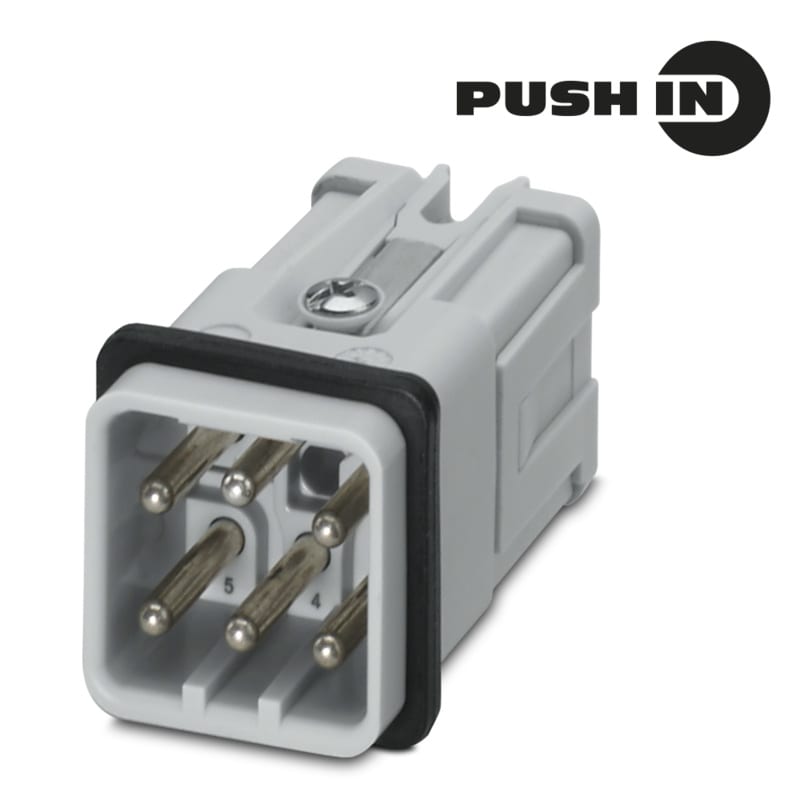 WEIDMULLER - Inserto di contatto (Connettori a innesto industriali), Maschio, 230 V, 16 A, Numero di poli: 5, PUSH IN con attuatore, Dimensioni di installazione: 1