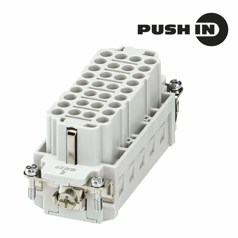 WEIDMULLER - Inserto di contatto (Connettori a innesto industriali), Femmina, 500 V, 16 A, Numero di poli: 32, PUSH IN con attuatore, Dimensioni di installazione: