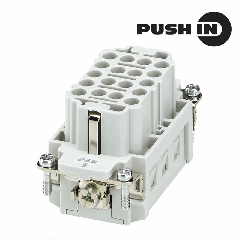 WEIDMULLER - Inserto di contatto (Connettori a innesto industriali), Femmina, 500 V, 16 A, Numero di poli: 18, PUSH IN con attuatore, Dimensioni di installazione: