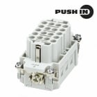 WEIDMULLER - Inserto di contatto (Connettori a innesto industriali), Femmina, 500 V, 16 A, Numero di poli: 18, PUSH IN con attuatore, Dimensioni di installazione: