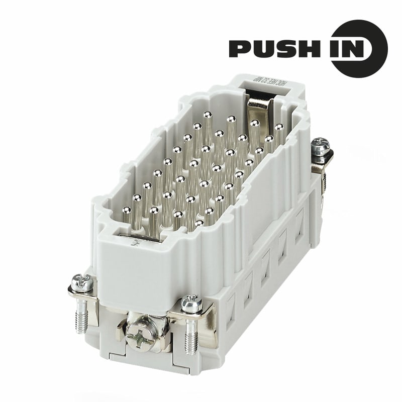 WEIDMULLER - Inserto di contatto (Connettori a innesto industriali), Maschio, 500 V, 16 A, Numero di poli: 32, PUSH IN con attuatore, Dimensioni di installazione: