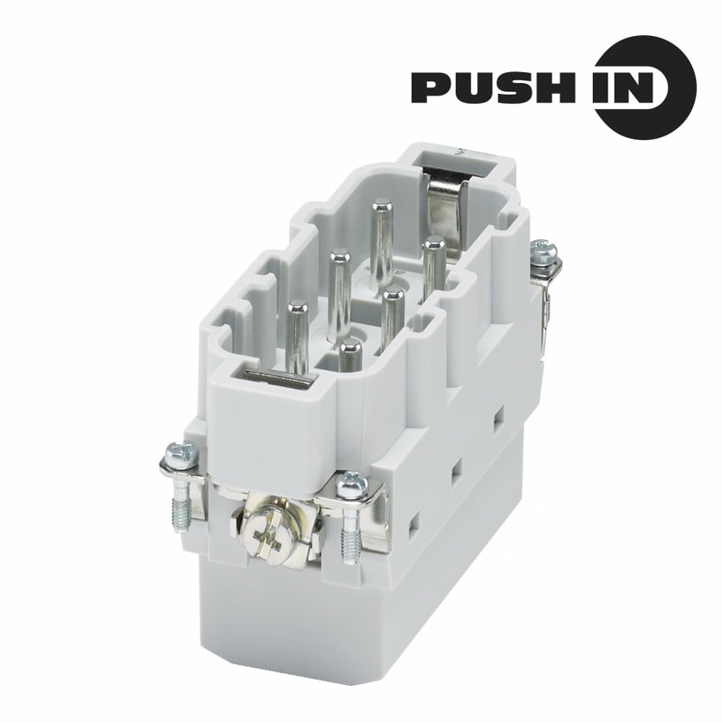 WEIDMULLER - Inserto di contatto (Connettori a innesto industriali), Maschio, 400 V, 35 A, Numero di poli: 6, PUSH IN con attuatore, Dimensioni di installazione: 6