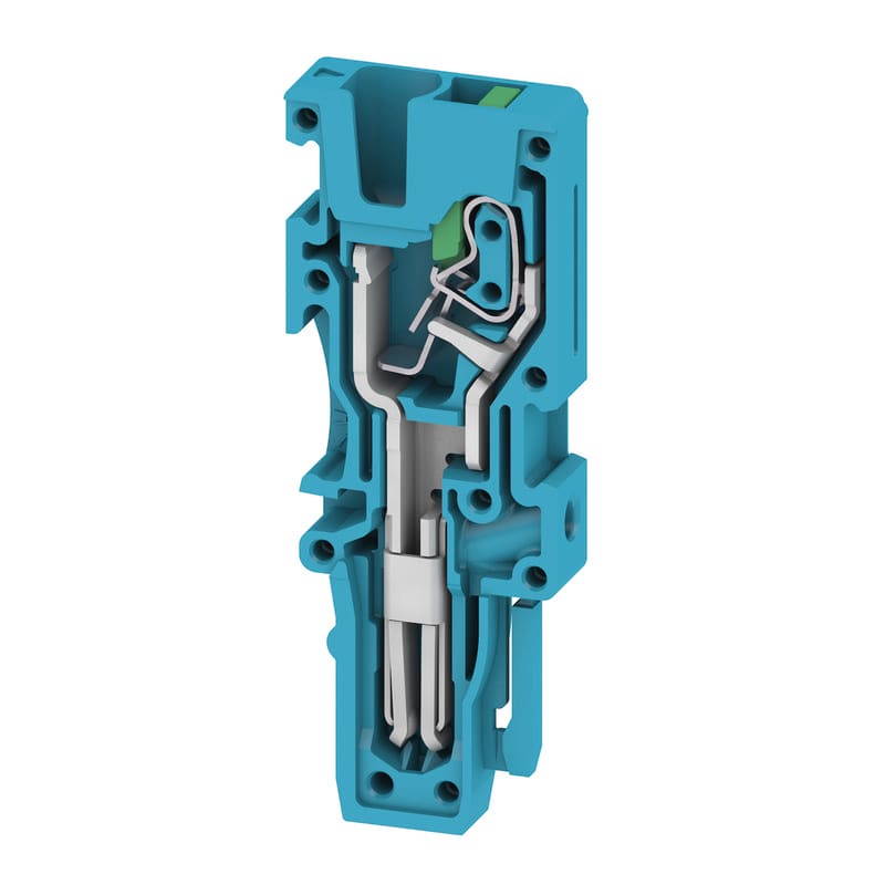 WEIDMULLER - Connettore (Morsetto), SNAP IN, 2.5 mm², 24 A, 800 V, Numero di collegamenti: 1, Numero di poli: 1, Larghezza: 5.1 mm