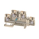 WEIDMULLER - Morsettiera portacomponenti, PUSH IN, Beige scuro, 2.5 mm², 100 V, 100 V, Numero di collegamenti: 4, Numero di piani: 2, TS 35