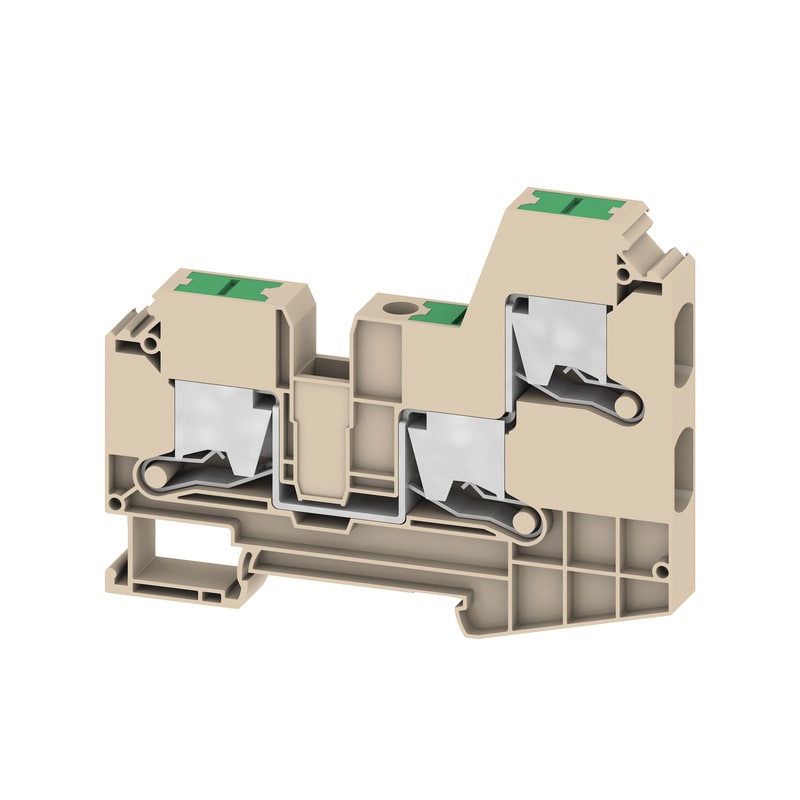 WEIDMULLER - Morsettiera passante, SNAP IN, Beige scuro, 10 mm², 57 A, 1000 V, Numero di collegamenti: 3